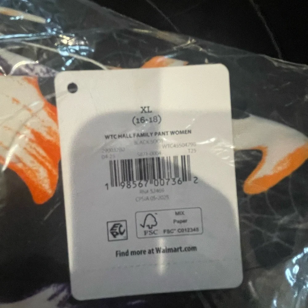 Spooky Ghost Womens PJ pants- Black and Multicolor BRAND NEW - Picture 4 of 5